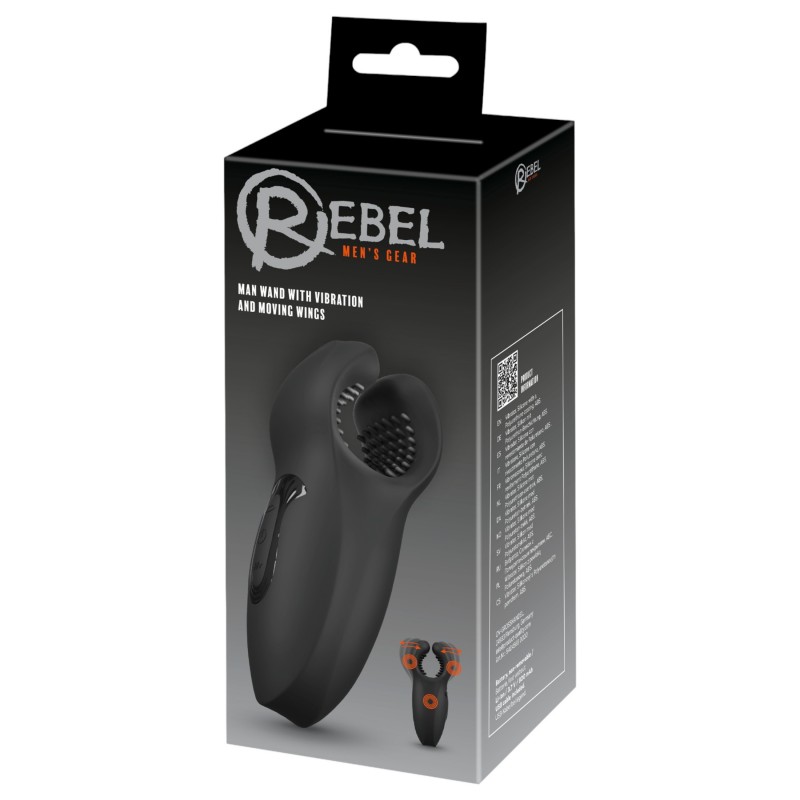 Rebel - mozgó karos, vibrációs makkvibrátor (fekete) 111729 termék bemutató kép