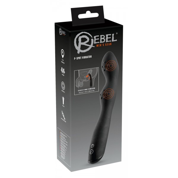 Rebel P-Spot - 2 motoros prosztata vibrátor (fekete)