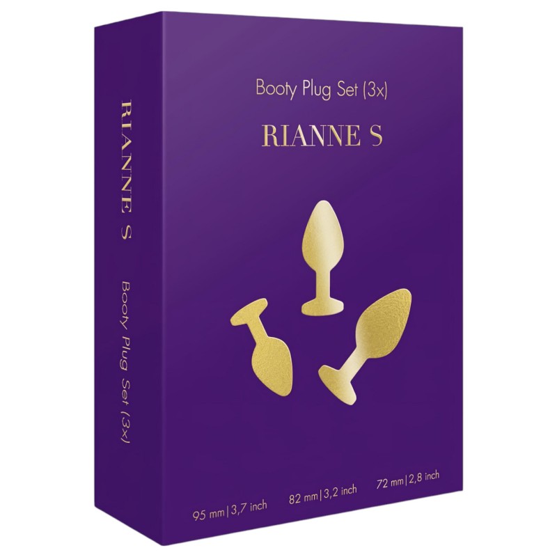 Rianne - 3 részes szilikon anál plug szett (fekete) 99051 termék bemutató kép