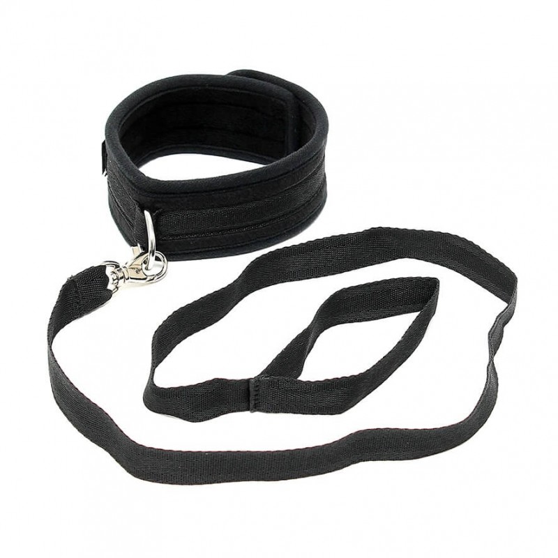 Rimba Soft - puha nyakörv pórázzal (fekete) 54994 termék bemutató kép