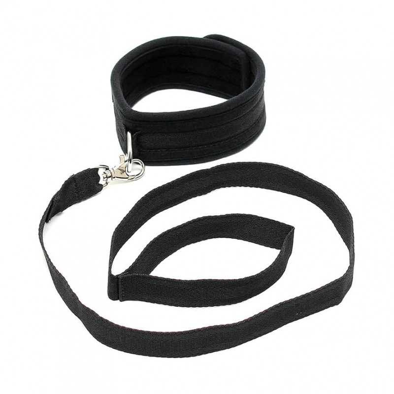 Rimba Soft - puha nyakörv pórázzal (fekete) 54995 termék bemutató kép