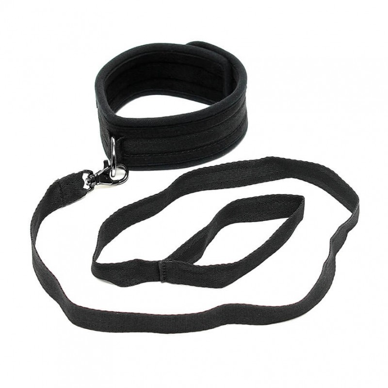 Rimba Soft - puha nyakörv pórázzal (fekete) 54996 termék bemutató kép