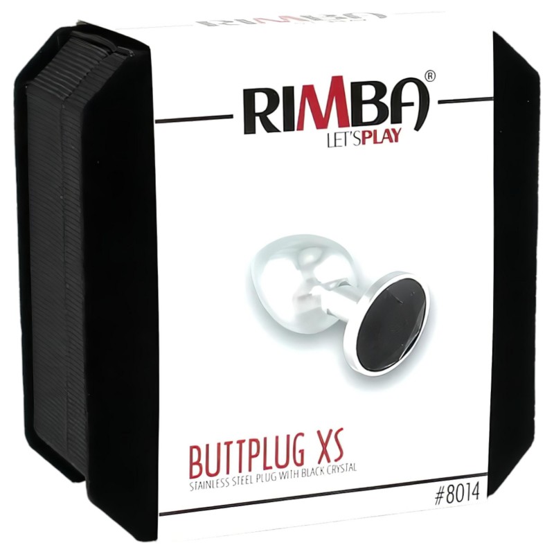 Rimba XS - fekete köves, fém anál plug (ezüst) 99265 termék bemutató kép