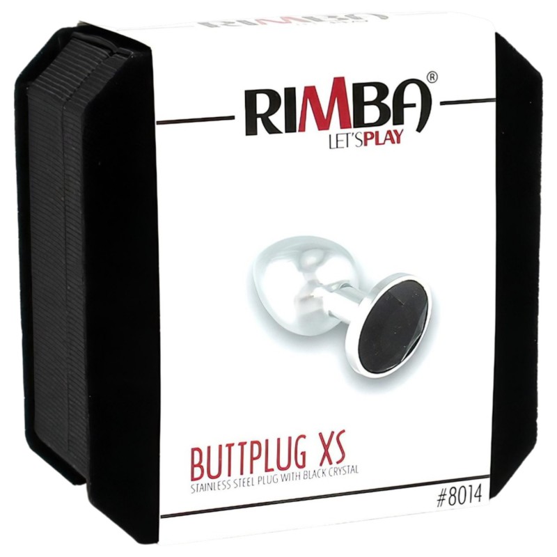 Rimba XS - fekete köves fém anál plug, kis méret (ezüst) 159276 termék bemutató kép