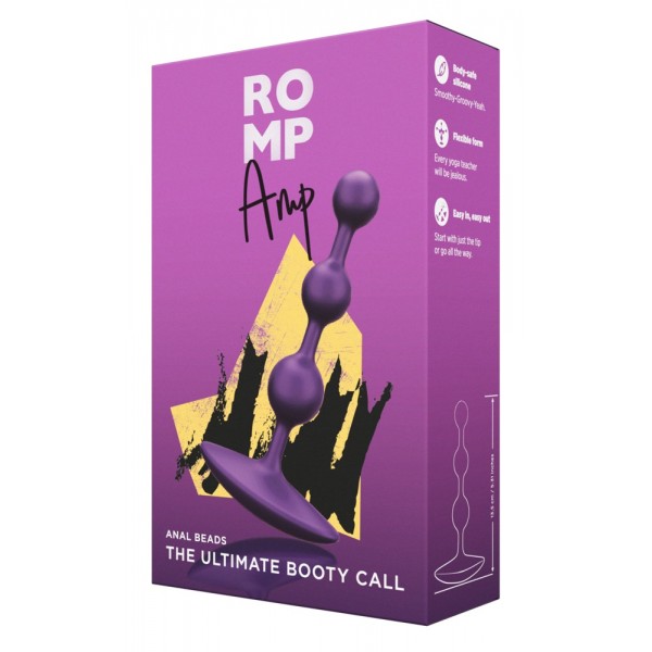 ROMP Amp - gyöngyös anál dildó (lila)