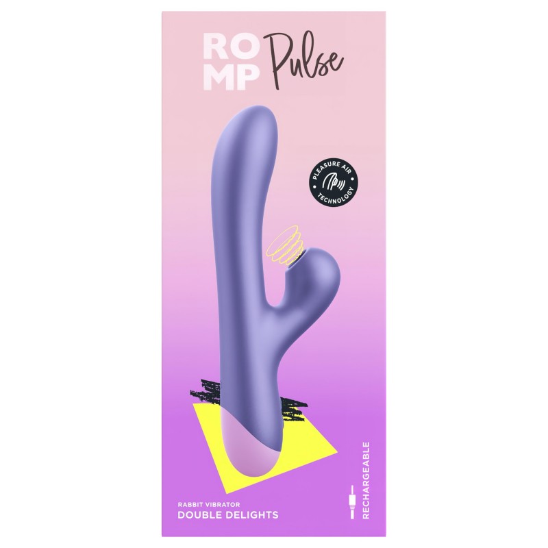 ROMP Pulse - G-pont vibrátor léghullámos csiklóizgatóval (lila) 126943 termék bemutató kép