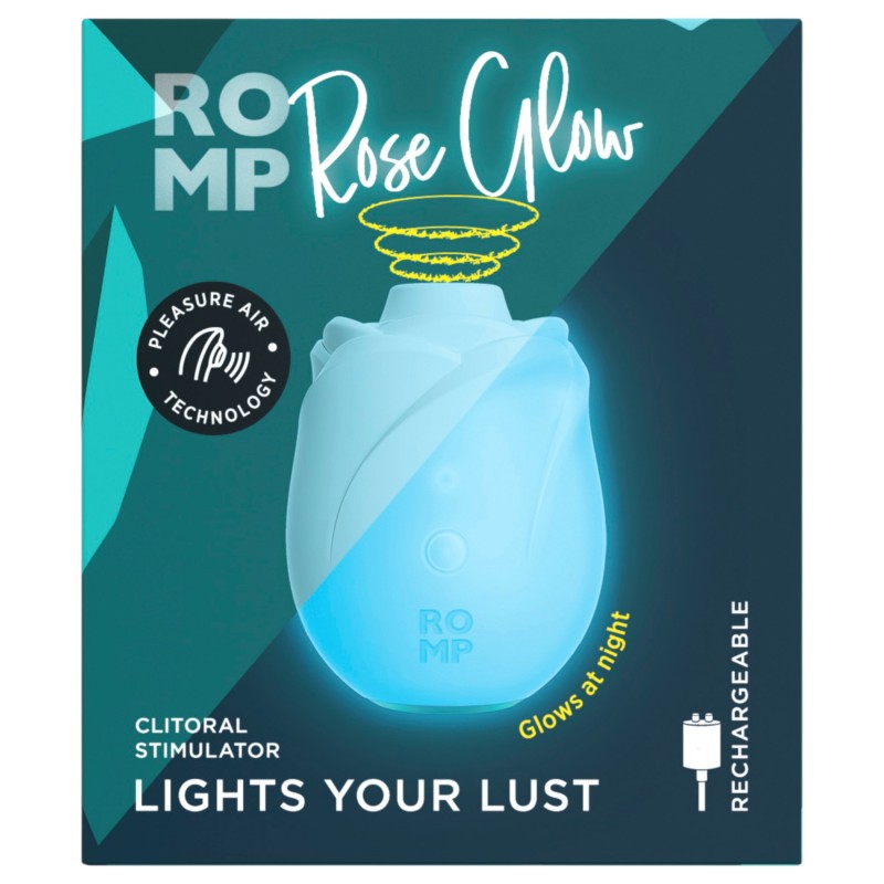 ROMP Rose Glow - léghullámos csiklóizgató (kék) 152064 termék bemutató kép