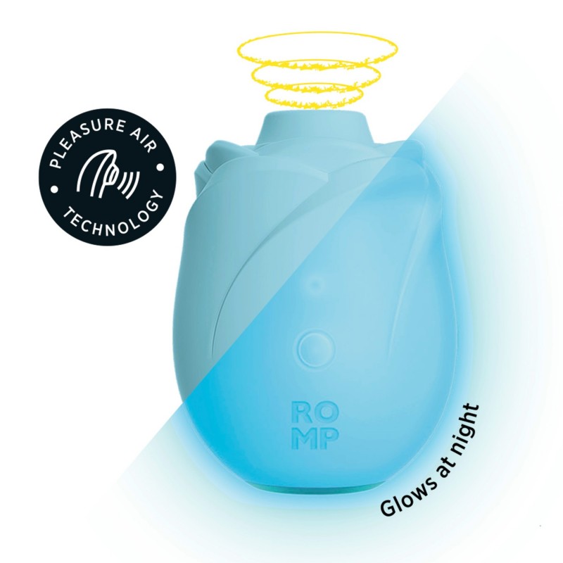 ROMP Rose Glow - léghullámos csiklóizgató (kék) 152071 termék bemutató kép