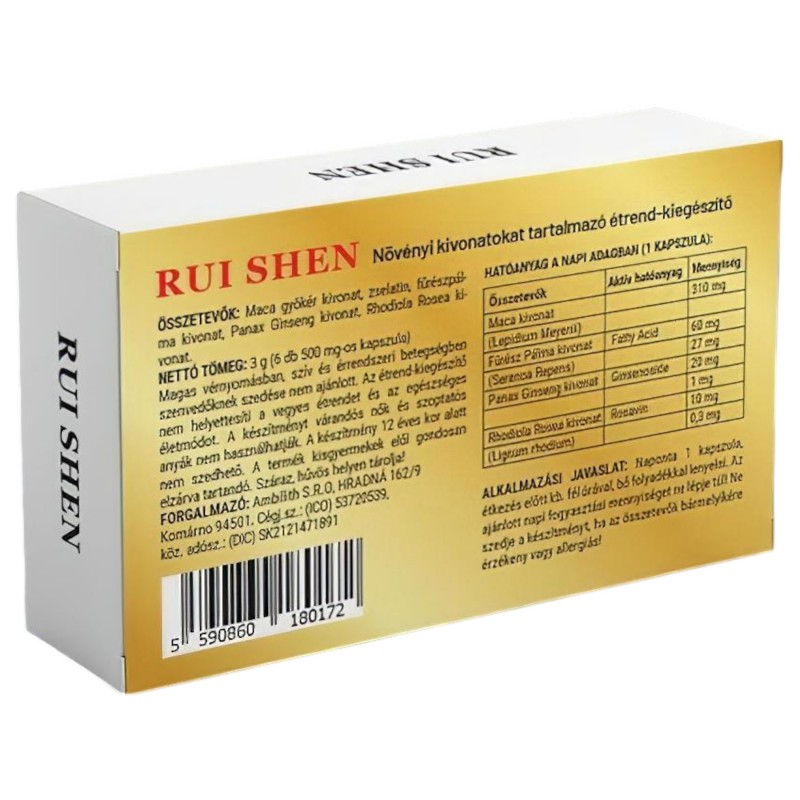 Rui Shen – magömlést késleltető kapszula (6db) 114821 termék bemutató kép