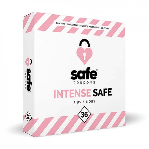 SAFE Intense Safe - Bordázott és pontozott óvszer (36db)
