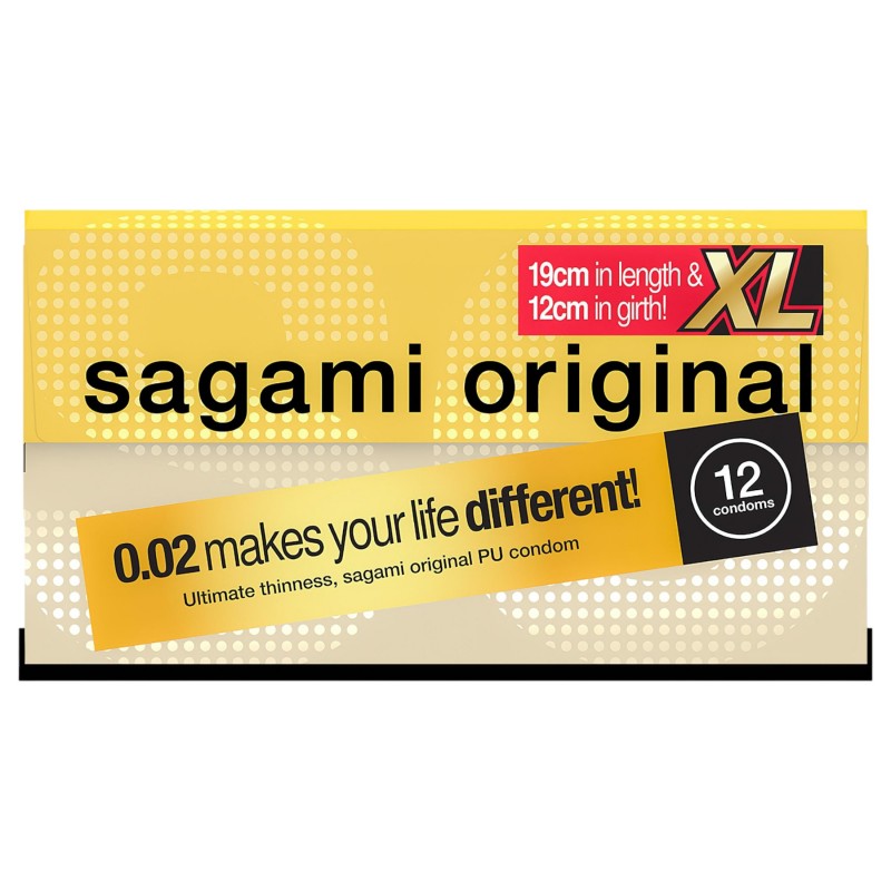 Sagami Original 0,02 XL - óvszer - 61mm (12db) 125220 termék bemutató kép