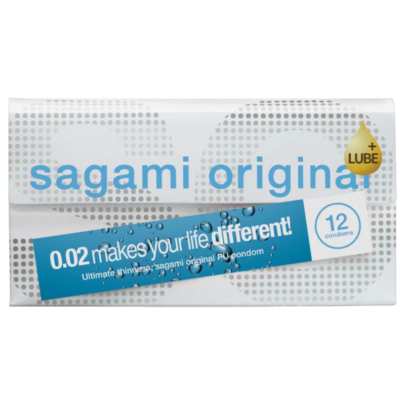 Sagami Original 0.02 - extra síkosított óvszer - 55mm (12db) 120897 termék bemutató kép
