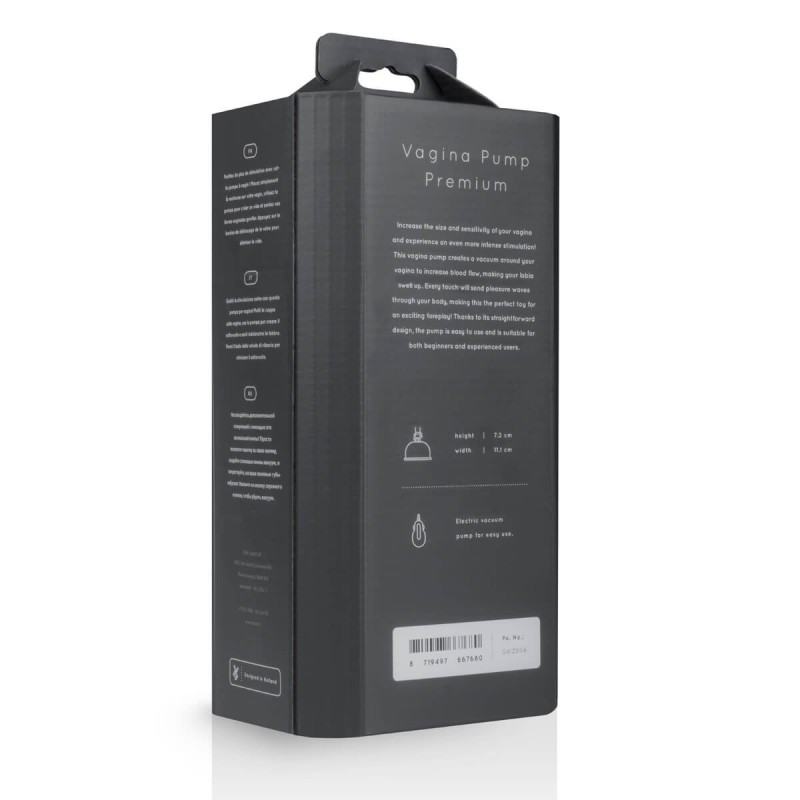 Saiz Premium - automata vaginaszívó pumpa (áttetsző-fekete) 34284 termék bemutató kép
