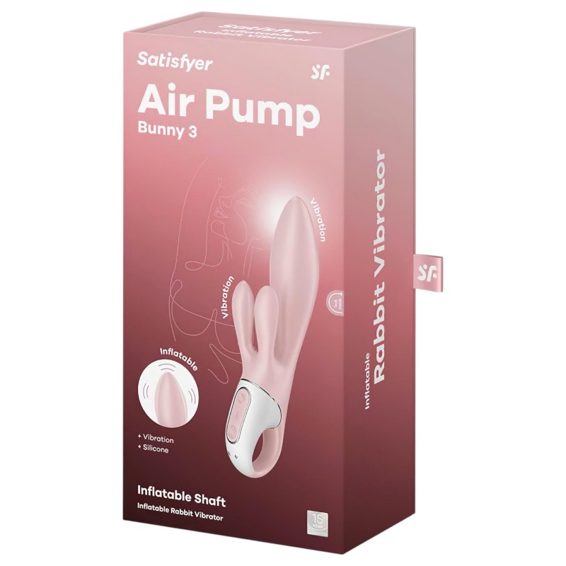 Satisfyer Air Pump Bunny 3 - pumpálható vibrátor (pink) 104400 termék bemutató kép