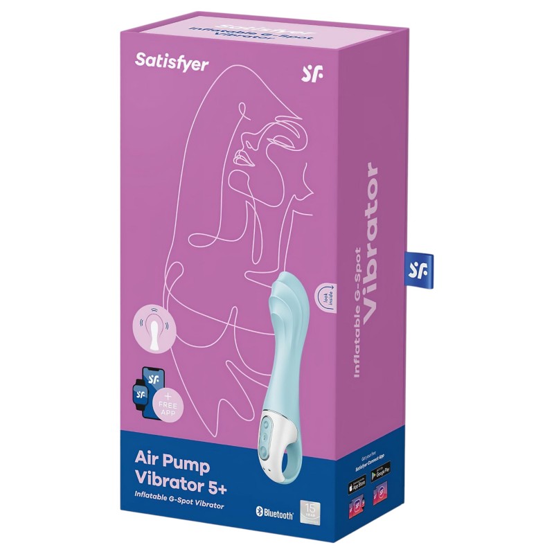 Satisfyer Air Pump Vibrator 5 - app-vezérelt pumpás vibrátor (kék) 165533 termék bemutató kép