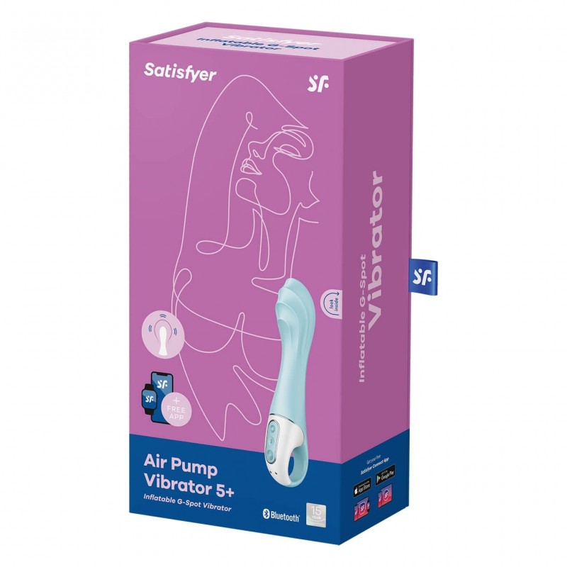 Satisfyer Air Pump Vibrator 5 - okos pumpálható vibrátor (kék) 63789 termék bemutató kép