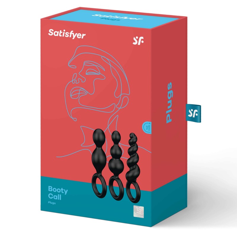 Satisfyer Booty Call - anál plug szett - fekete (3 részes) 45488 termék bemutató kép