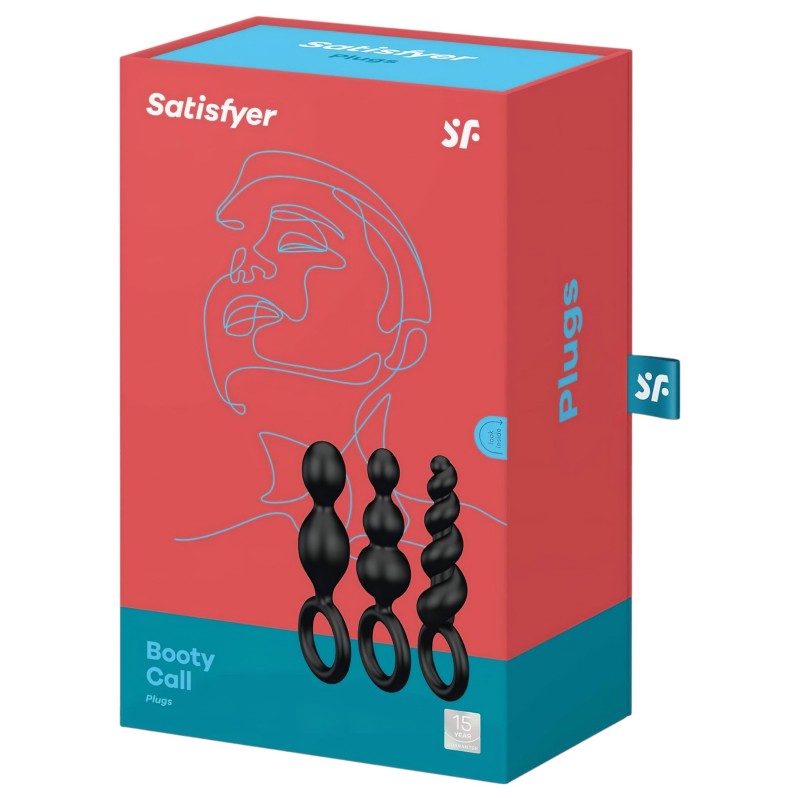 Satisfyer Booty Call - anál plug szett - fekete (3 részes) 103686 termék bemutató kép