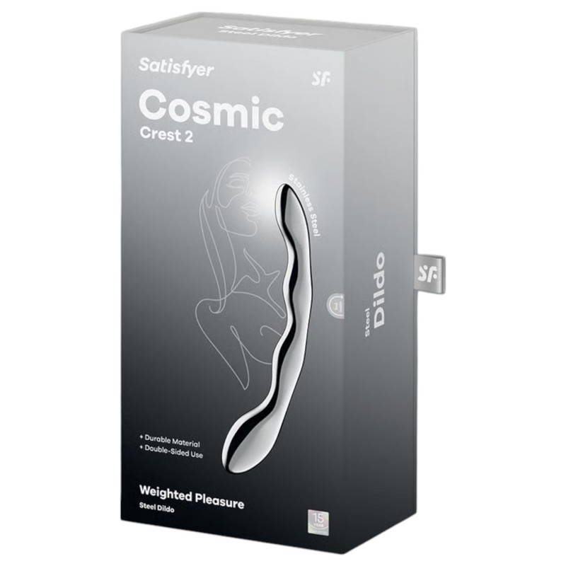 Satisfyer Cosmic Crest 2 - hullámos acéldildó (ezüst) 120087 termék bemutató kép