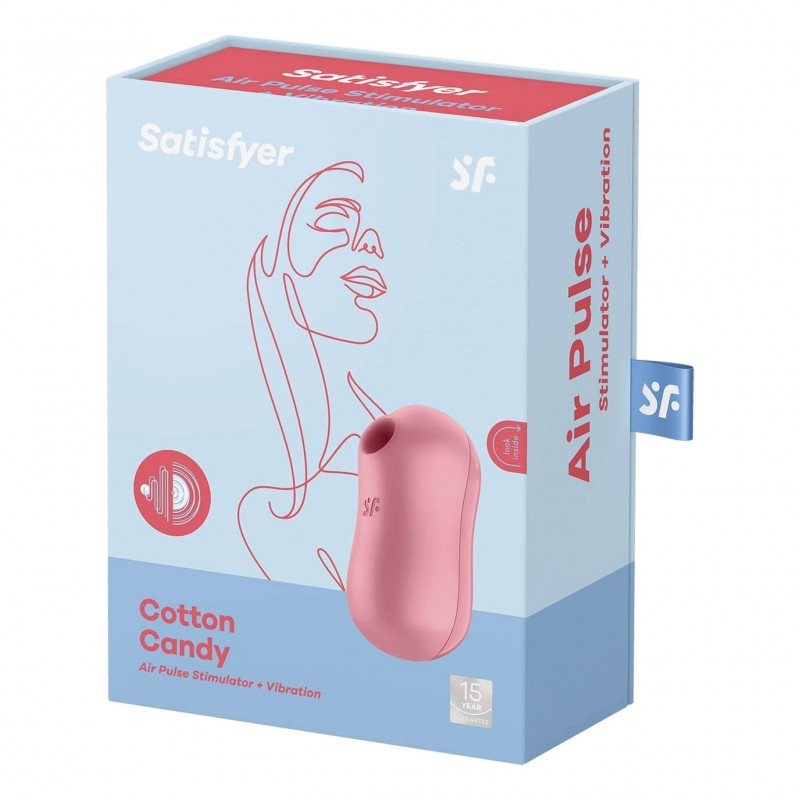 Satisfyer Cotton Candy - akkus, léghullámos csikló vibrátor (korall) 55020 termék bemutató kép