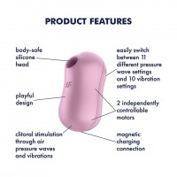 Satisfyer Cotton Candy - akkus, léghullámos csikló vibrátor (lila) 55014 termék bemutató kép