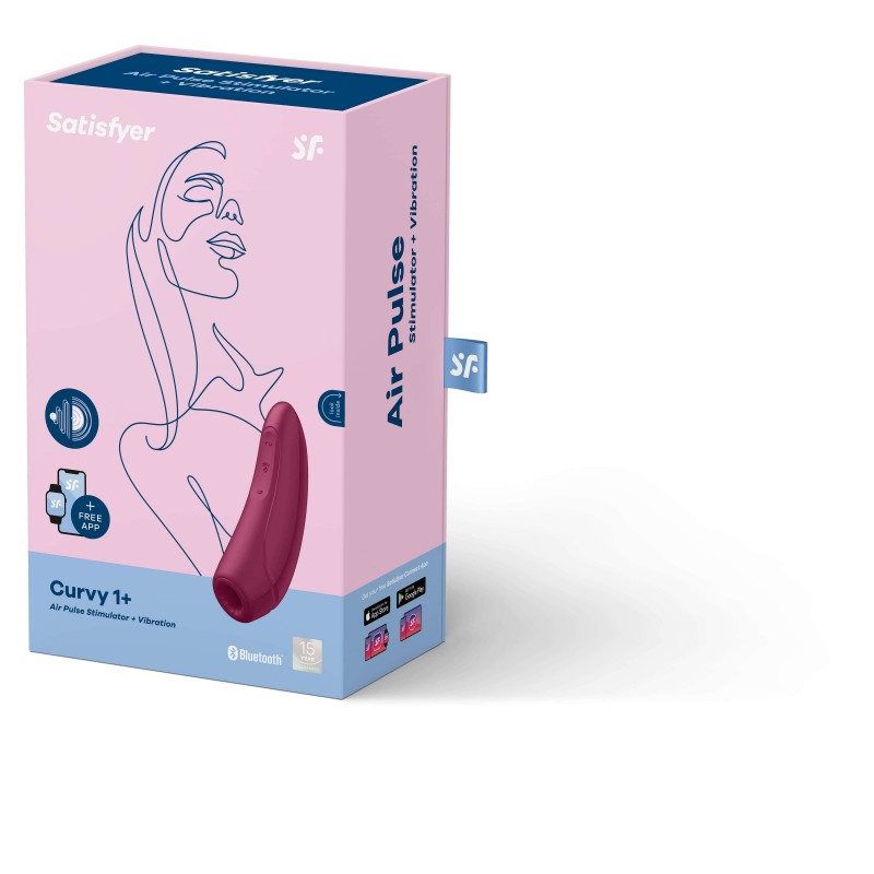 Satisfyer Curvy 1+ - okos léghullámos csiklóizgató (vörös) 45585 termék bemutató kép