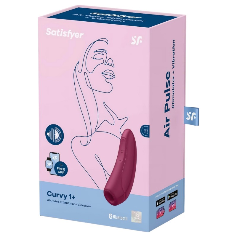 Satisfyer Curvy 1+ – App-vezérelt léghullámos csiklóizgató (piros) 138381 termék bemutató kép