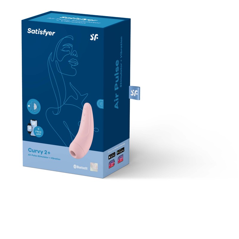 Satisfyer Curvy 2+ - okos léghullámos csiklóizgató vibrátor (pink) 38612 termék bemutató kép