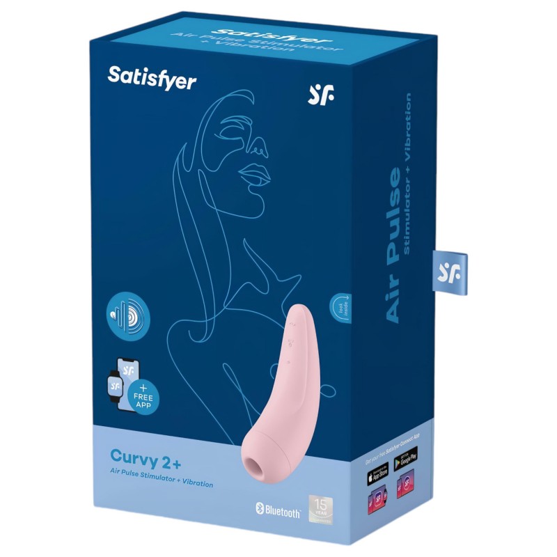 Satisfyer Curvy 2+ – App-vezérelt léghullámos csiklóizgató (pink) 138518 termék bemutató kép