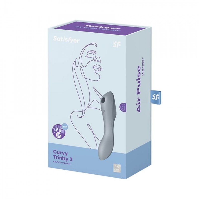 Satisfyer Curvy Trinity 3 - léghullámos 2in1 vibrátor (szürke) 83260 termék bemutató kép