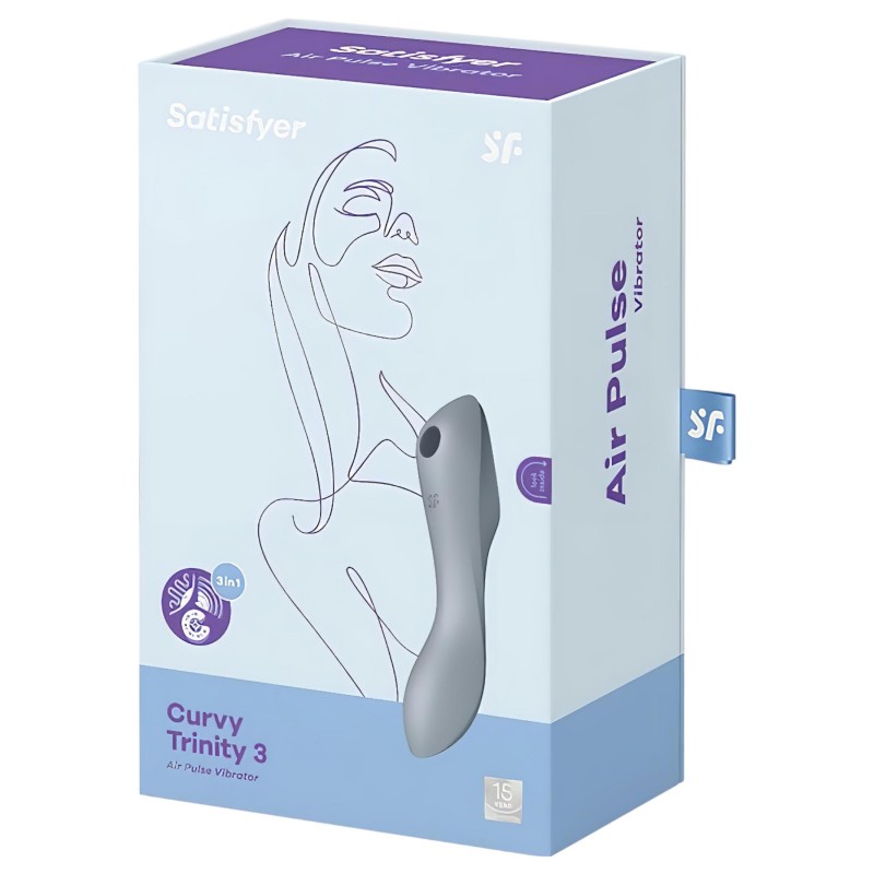 Satisfyer Curvy Trinity 3 - léghullámos 2in1 vibrátor (szürke) 101210 termék bemutató kép