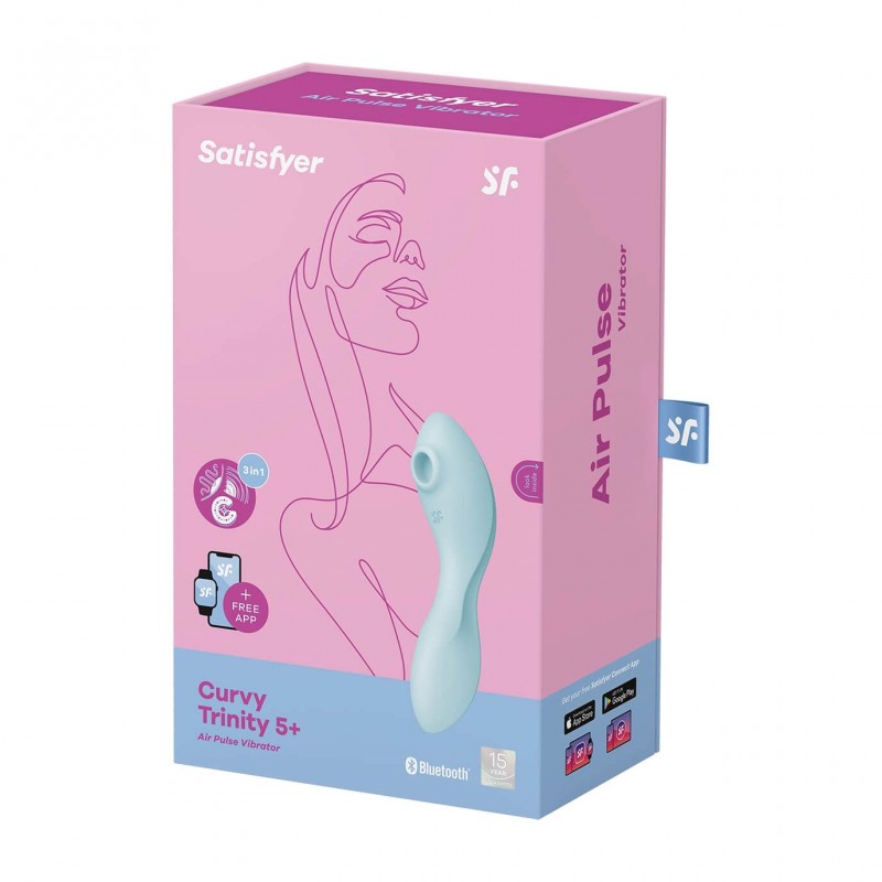 Satisfyer Curvy Trinity 5+ - okos 2in1 vibrátor (kék) 69101 termék bemutató kép