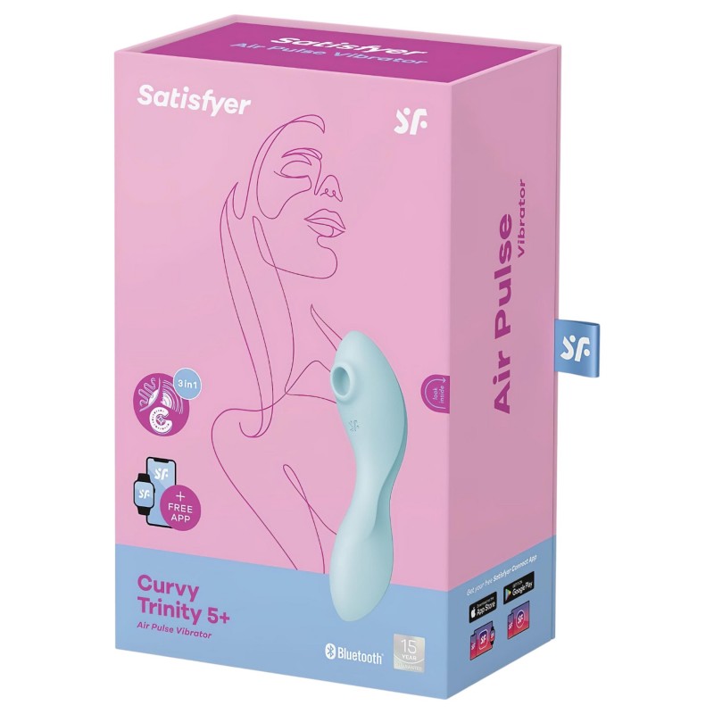 Satisfyer Curvy Trinity 5+ – App-vezérelt 2in1 vibrátor (kék) 138370 termék bemutató kép