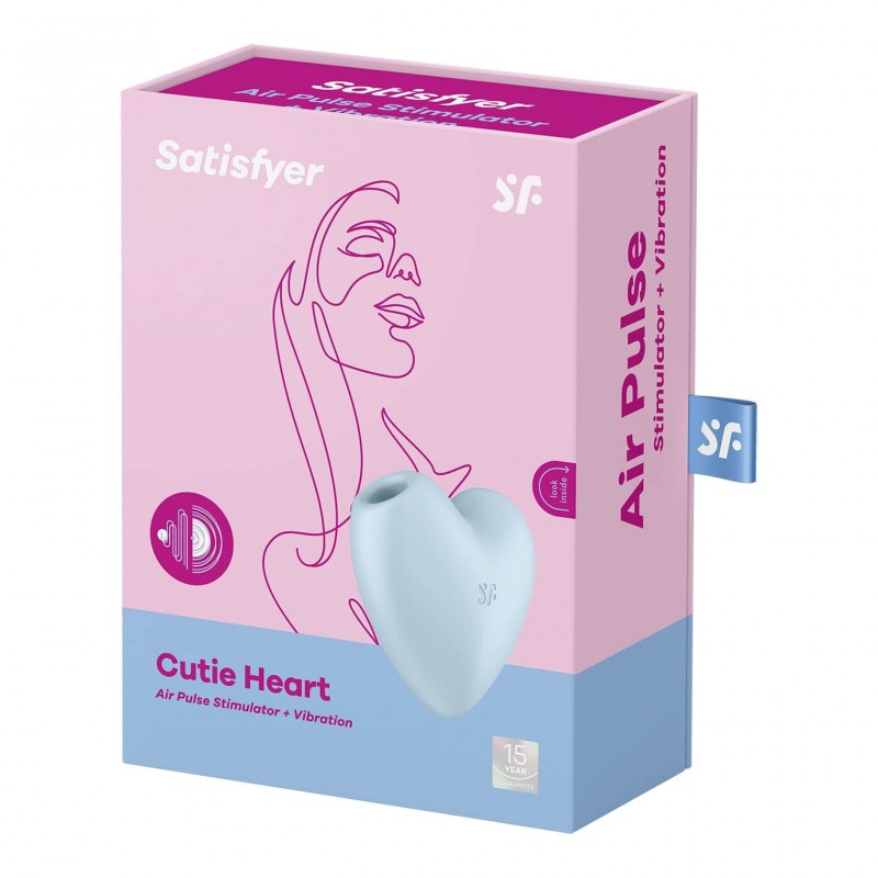 Satisfyer Cutie Heart - akkus léghullámos csikló vibrátor (kék) 77101 termék bemutató kép