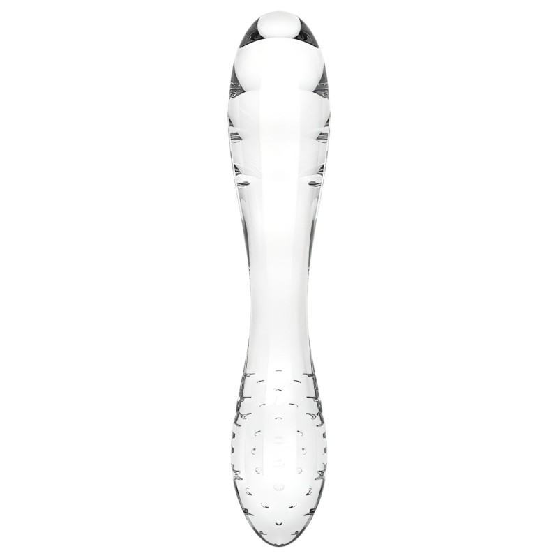Satisfyer Dazzling Crystal 1 - kétvégű üveg dildó (átlátszó) 106837 termék bemutató kép