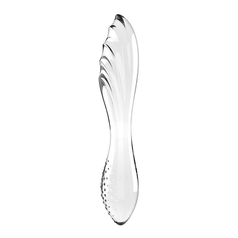 Satisfyer Dazzling Crystal 1 - kétvégű üveg dildó (átlátszó) 86569 termék bemutató kép