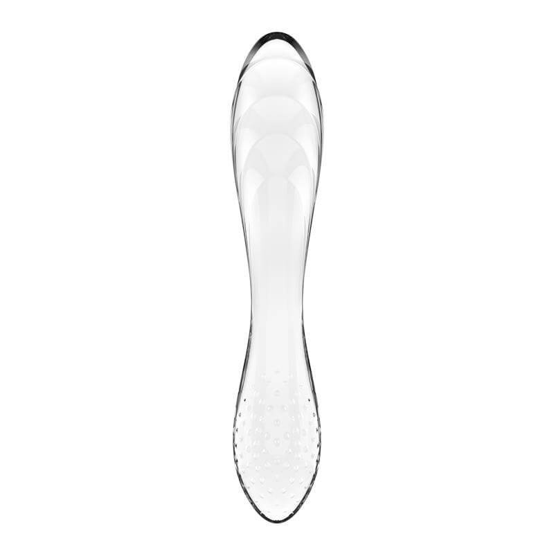 Satisfyer Dazzling Crystal 1 - kétvégű üveg dildó (átlátszó) 86570 termék bemutató kép