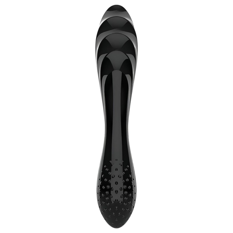 Satisfyer Dazzling Crystal 1 - dupla végű üveg dildó (fekete) 154575 termék bemutató kép