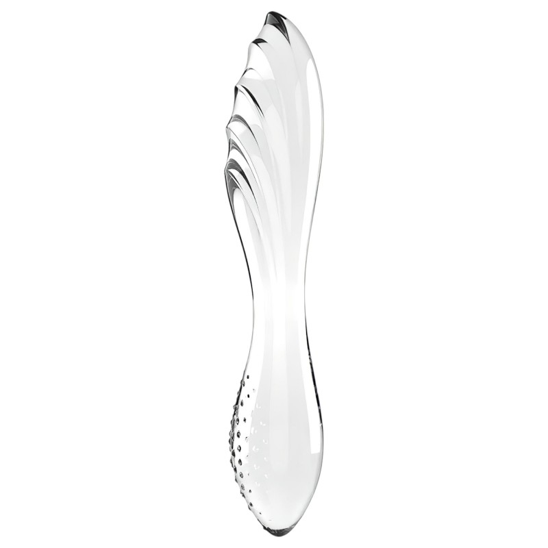 Satisfyer Dazzling Crystal 1 - kétvégű üveg dildó (átlátszó) 113665 termék bemutató kép
