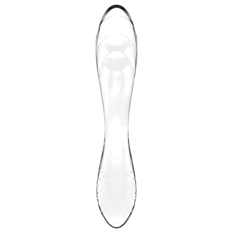 Satisfyer Dazzling Crystal 1 - kétvégű üveg dildó (átlátszó) 113666 termék bemutató kép