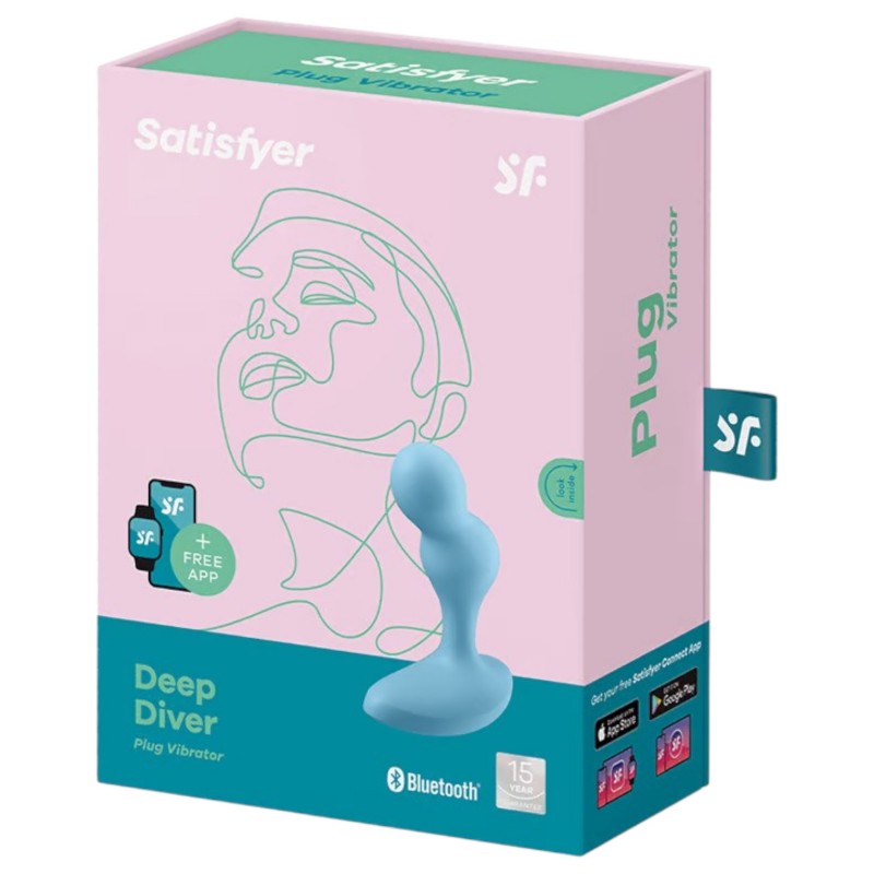 Satisfyer Deep Diver - app-vezérelt anál vibrátor (kék) 155905 termék bemutató kép
