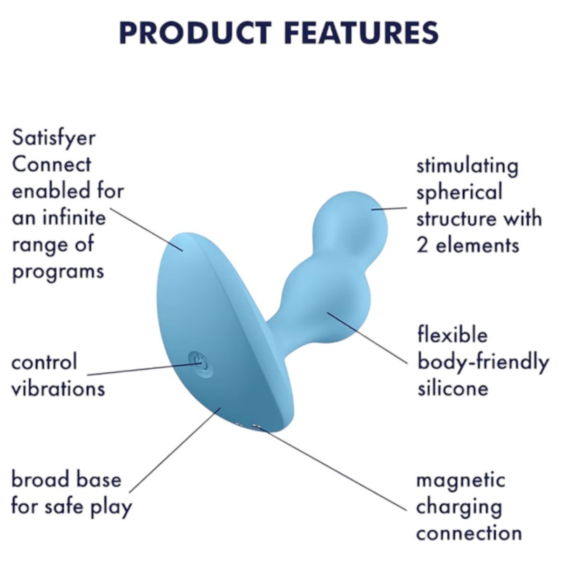 Satisfyer Deep Diver - app-vezérelt anál vibrátor (kék) 155907 termék bemutató kép