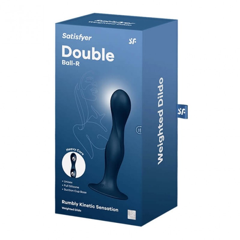 Satisfyer Double Ball-R - súlyozott dildó (kék) 82467 termék bemutató kép