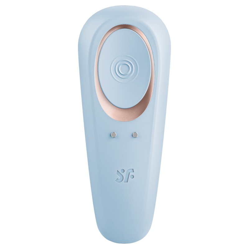 Satisfyer Double Classic - akkus párvibrátor pároknak (kék) 166304 termék bemutató kép