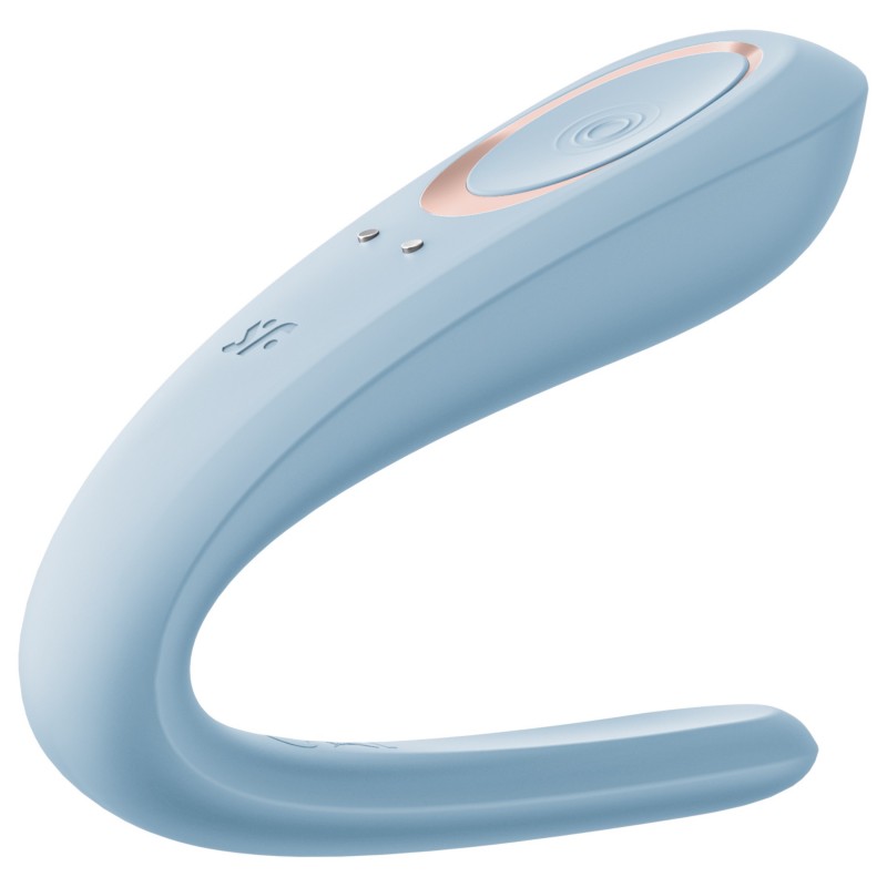 Satisfyer Double Classic - akkus párvibrátor pároknak (kék) 166305 termék bemutató kép