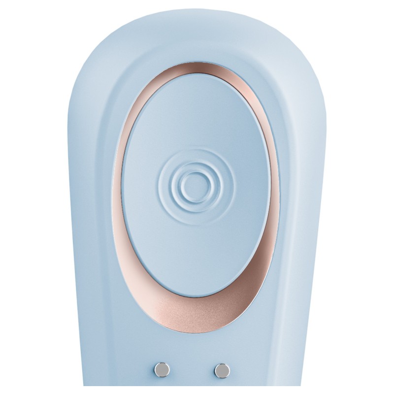Satisfyer Double Classic - akkus párvibrátor pároknak (kék) 166306 termék bemutató kép
