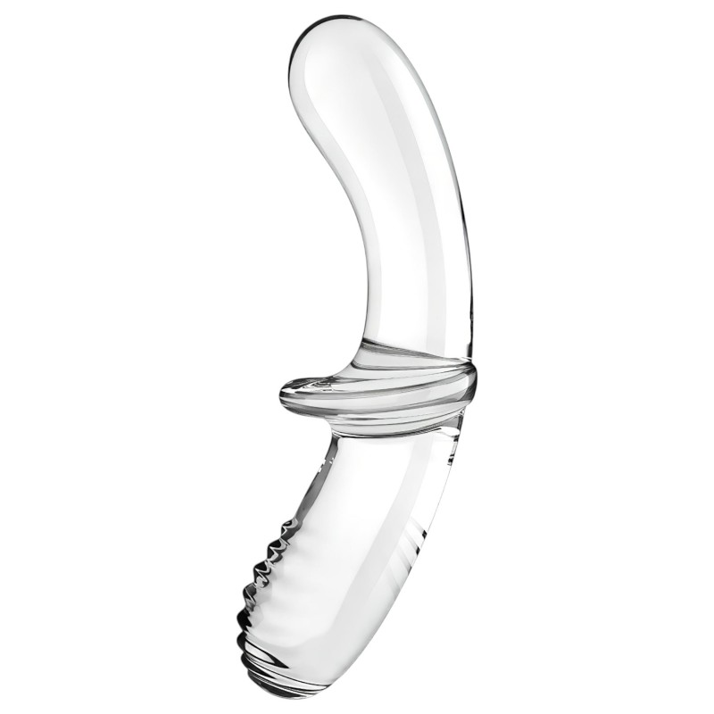 Satisfyer Double Crystal - kétvégű üveg dildó (átlátszó) 106841 termék bemutató kép