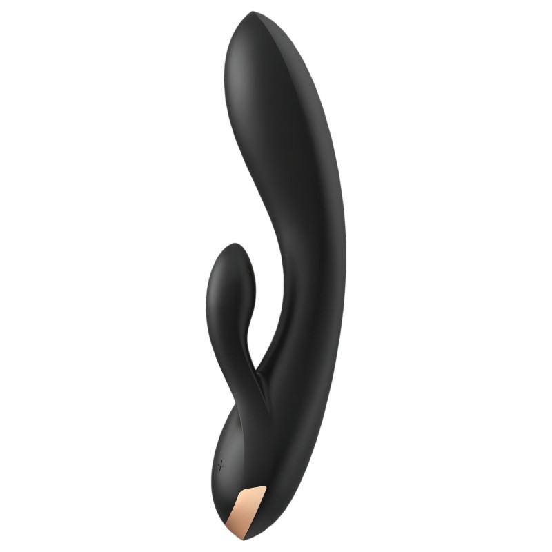 Satisfyer Double Flex - okos csiklókaros vibrátor (fekete) 104023 termék bemutató kép
