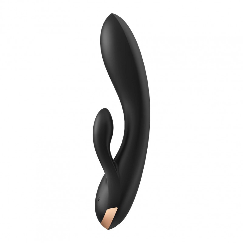 Satisfyer Double Flex - okos csiklókaros vibrátor (fekete) 88217 termék bemutató kép