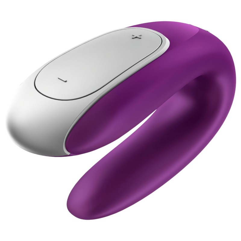 Satisfyer Double Fun - app-vezérelt párvibrátor pároknak (lila) 154886 termék bemutató kép